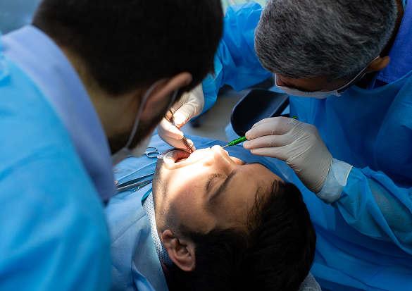 Patient in the dental chair reviewing an Invisalign treatment plan in Beachwood, OH